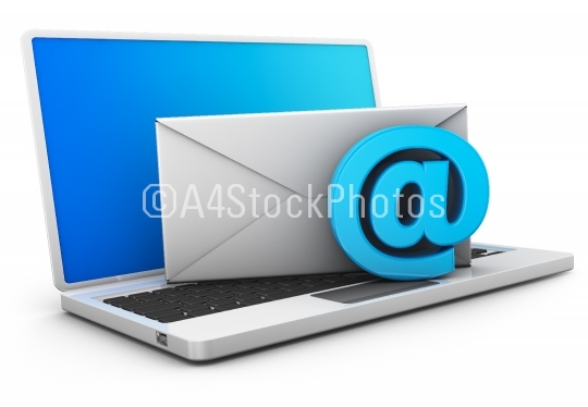  laptop with envelope and email sign
