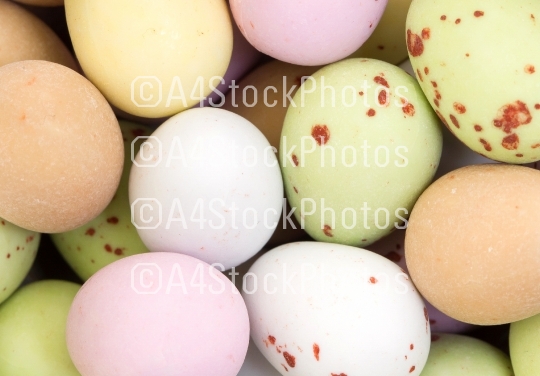 Assorted colorful chocolate easter eggs isolated