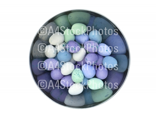 Colorful chocolate easter eggs isolated