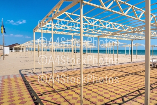 Deserted beach during quarantine in Zatoka, Ukraine