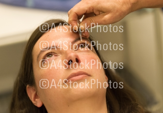 Healthcare concept - Chalazion during eye examination and operat