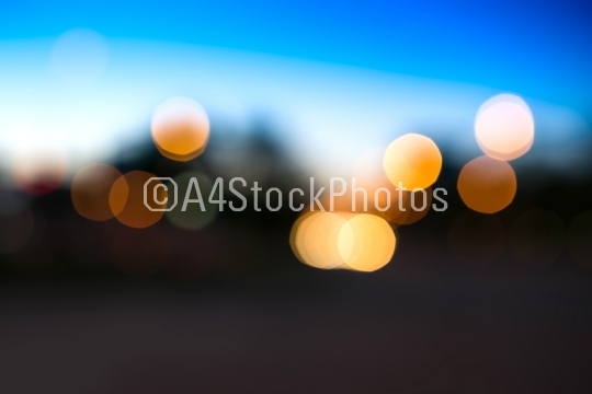 Horizontal night city street light bokeh background