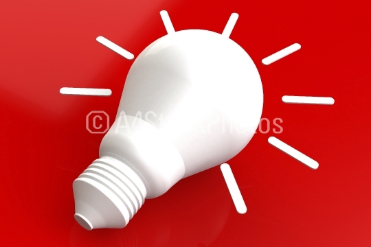 Light bulb with red background