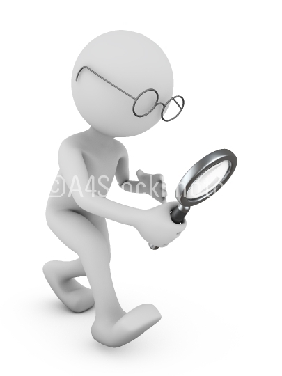 Man with a magnifying glass.
