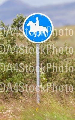 Road sign in Iceland - Equestrian path