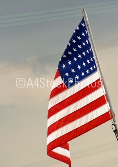 US flag and pole