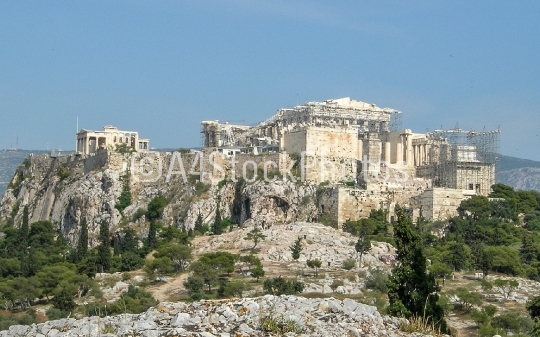 A view of the Acropolis in Athens, Greece