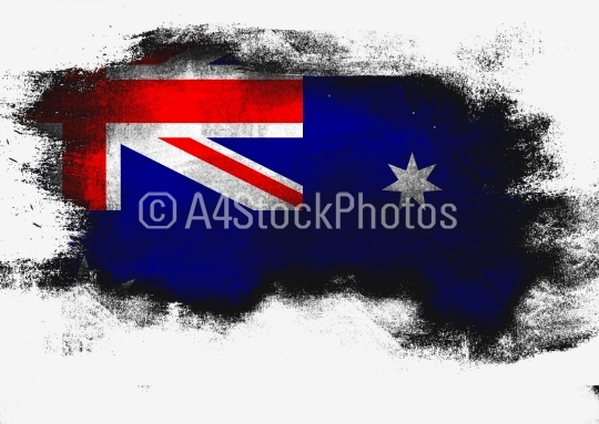Australia flag painted with brush
