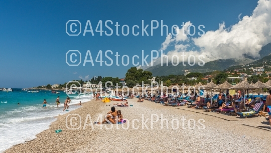 Beach and sea at the resort Dhermi, Albania