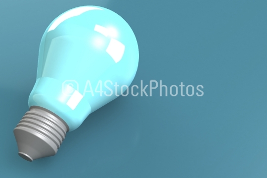 Blue light bulb with blue background