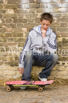 Boy and skateboard
