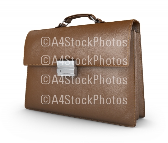 Brown leather briefcase.