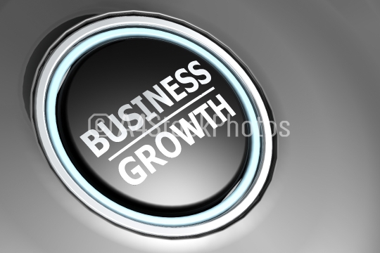 Business growth button on black background