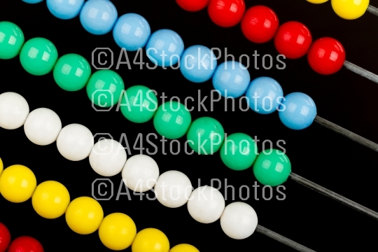 Close-up of an abacus on a black background