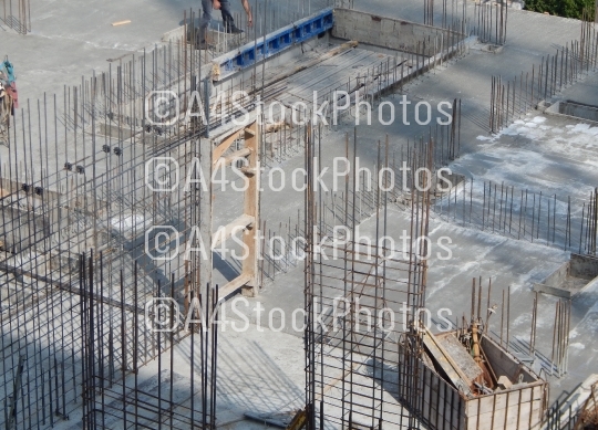 Construction of a residential building in a building