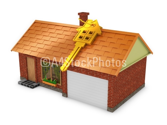 cozy house and gold key
