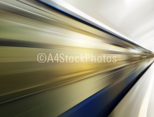 Diagonal motion blur metro train background