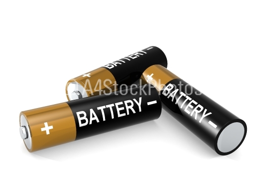 Double A battery isolated on white background
