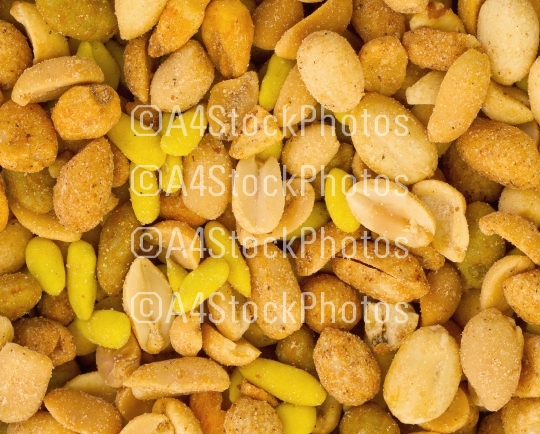 Fresh mixed salted nuts for backgrounds