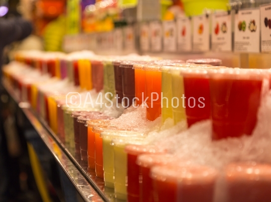 Fresh smoothies at a market stall
