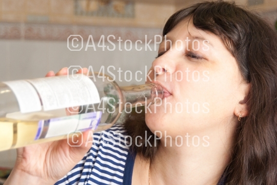 Girl drinking wine