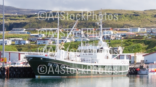 Grundarfjordur, Iceland - August 1, 2016;  Fishing boats in the 