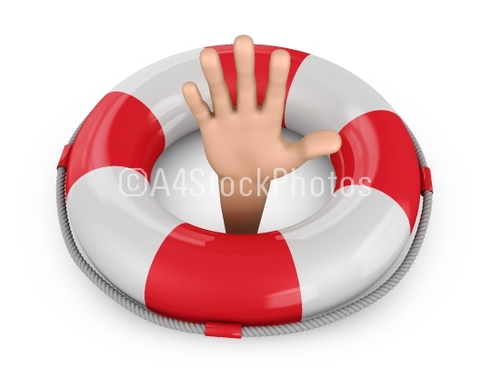 hand in a lifebuoy