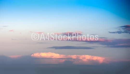 Horizontal dramatic clouds over island  landscape background