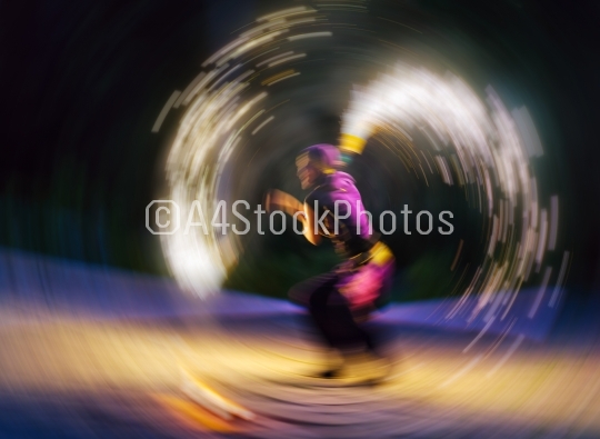 Horizontal vivid fire fakir rotating motion blur abstraction bac