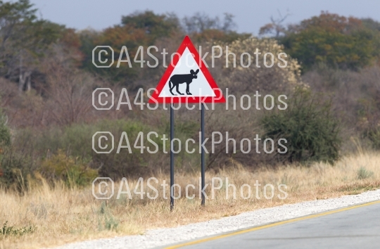 Hyena road sign