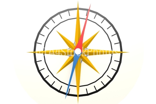 Isolated compass on white