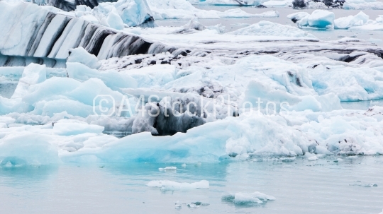 Jokulsarlon is a large glacial lake in southeast Iceland
