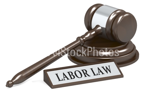 Judge gavel and labor law banner