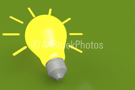 Light bulb with green background