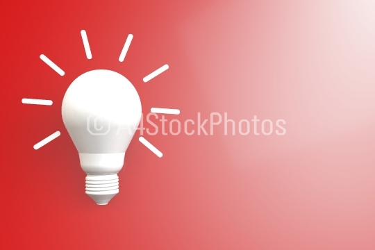 Light bulb with red background