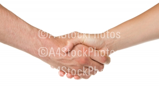Man and woman shaking hands