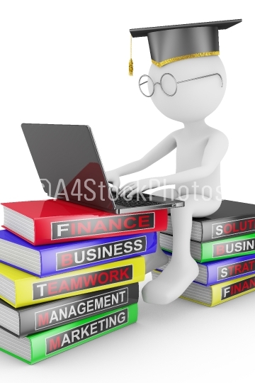 man studying business