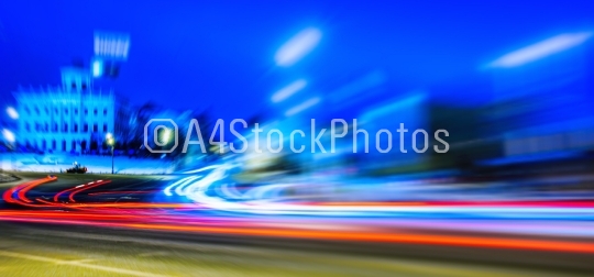Night Moscow long exposure abstraction