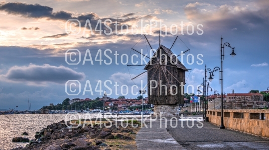 Old windmill in Nessebar, Bulgaria