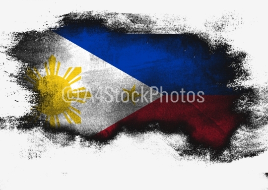 Philippines flag painted with brush