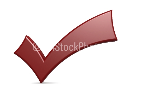 Red checkmark isolated