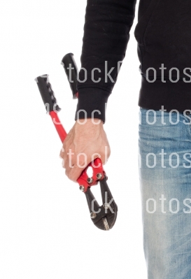Robber with red bolt cutters