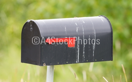 Rural mailbox on a metal post
