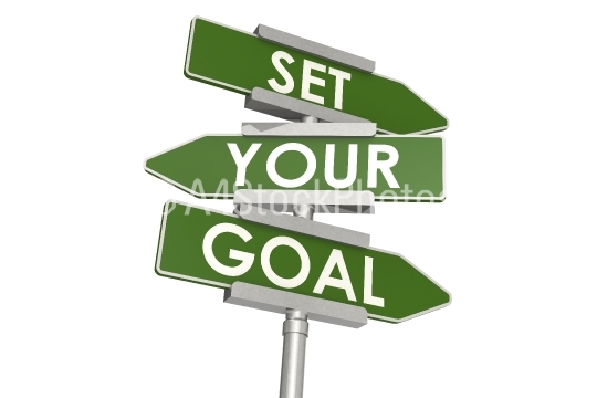 Set your goal road sign