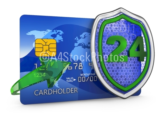 shield and credit card
