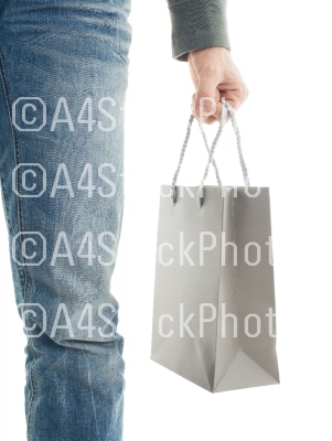 Shopping man, gift bag