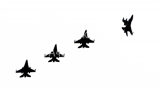 Silhouettes of fighter jets 