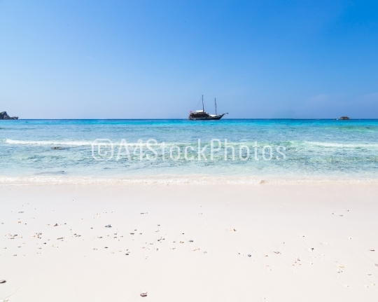 Similan White sand beach and turquoise blue sea