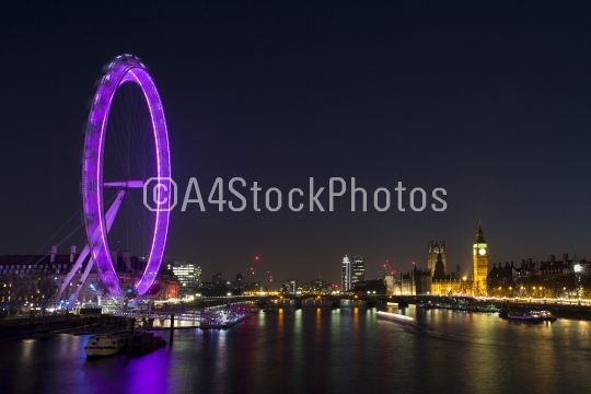 The London Eye and Houses of Parliament