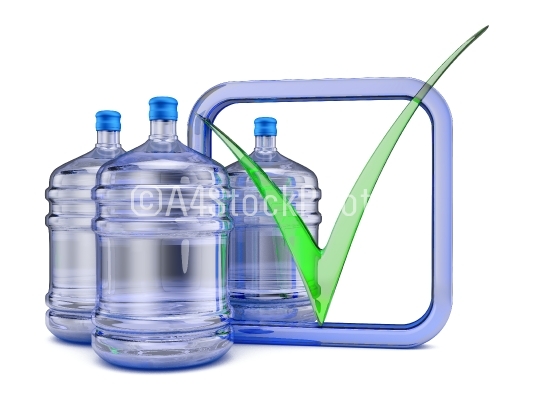 Three bottles with  water